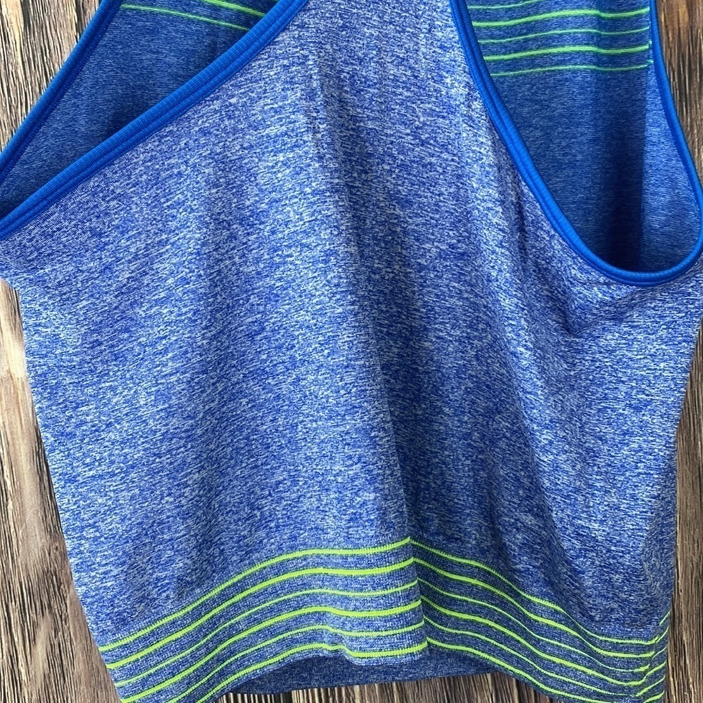 Woman’s Nike Blue & Yellow Dri-Fit Racer Back Running Tank- Size Medium - Picture 6 of 7